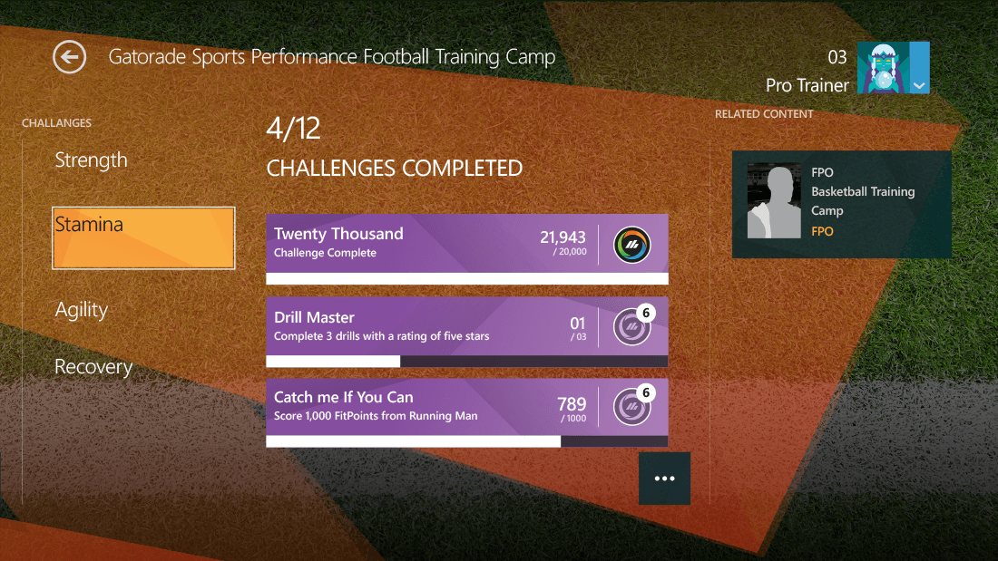 Xbox Fitness Gatorade JJ Watt Challenges Completed Dash