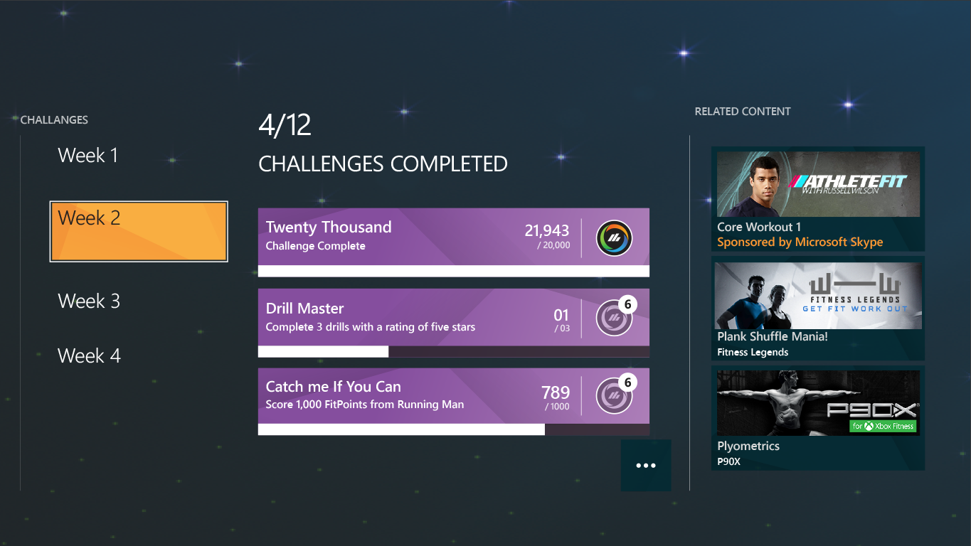 Xbox Fitness Challenges Completed