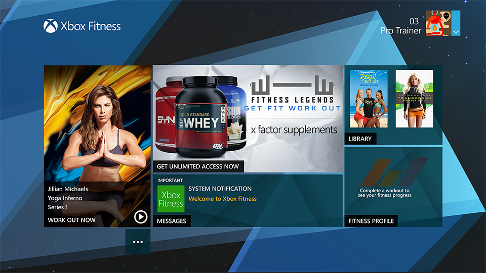 Xbox Fitness Dashboard