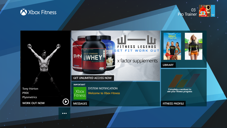 Xbox Fitness Dashboard